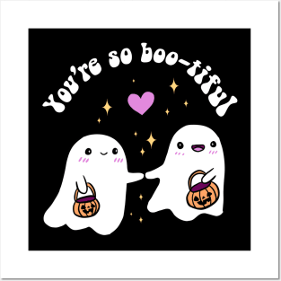 You are so boo-tiful a cute ghost couple for halloween Posters and Art